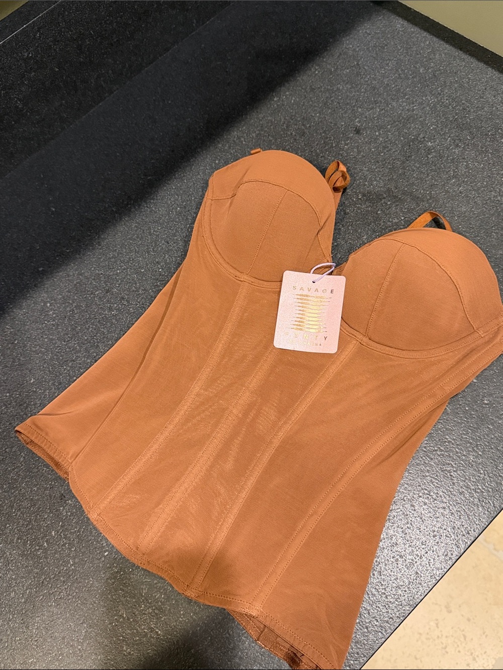 Savage X fenty Rihanna  corset top brown/camel